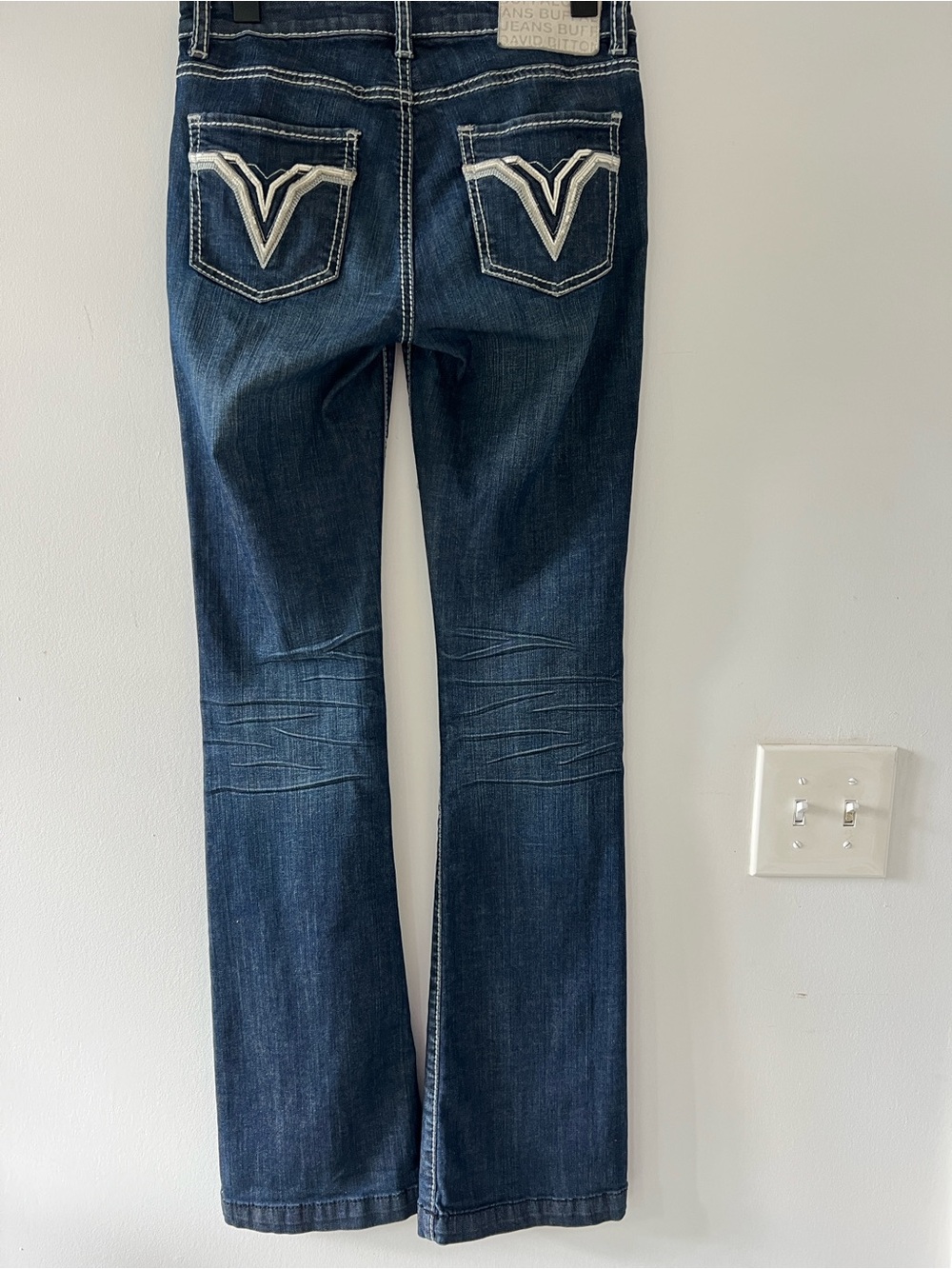 Buffalo David Bitton Bootcut Jeans Dark Wash Contrast Stitch Designer Denim